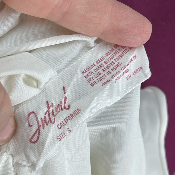Intime California vintage robe and gown peignoir set creamy white nylon size s - Picture 6 of 6